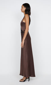 Allegra Lace Trim Maxi Dress in Dark Choc by Bec + Bridge