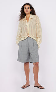 Anise Shirt in Butter Yellow and Plum Pinstripe by Bec + Bridge