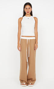 ASTER DRAWSTRING PANT - CAMEL/WHITE