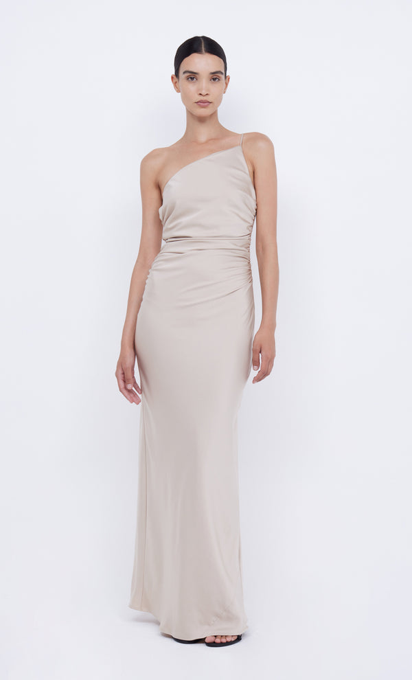 Eternity Asym One Shoulder Bridesmaid Maxi Dress in Sand by Bec + Bridge