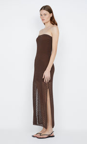 Aurora Strapless Dress in choc by Bec + Bridge