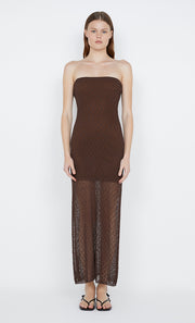 Aurora Strapless Dress in choc by Bec + Bridge