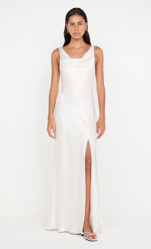 AUSTEN COWL NECK MAXI DRESS - IVORY