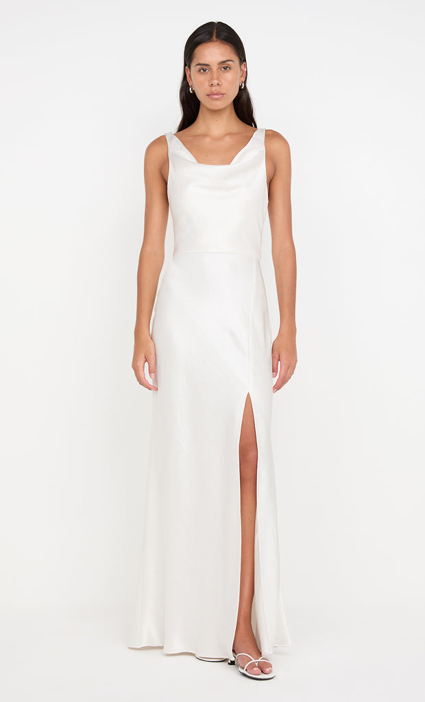 AUSTEN COWL NECK MAXI DRESS - IVORY