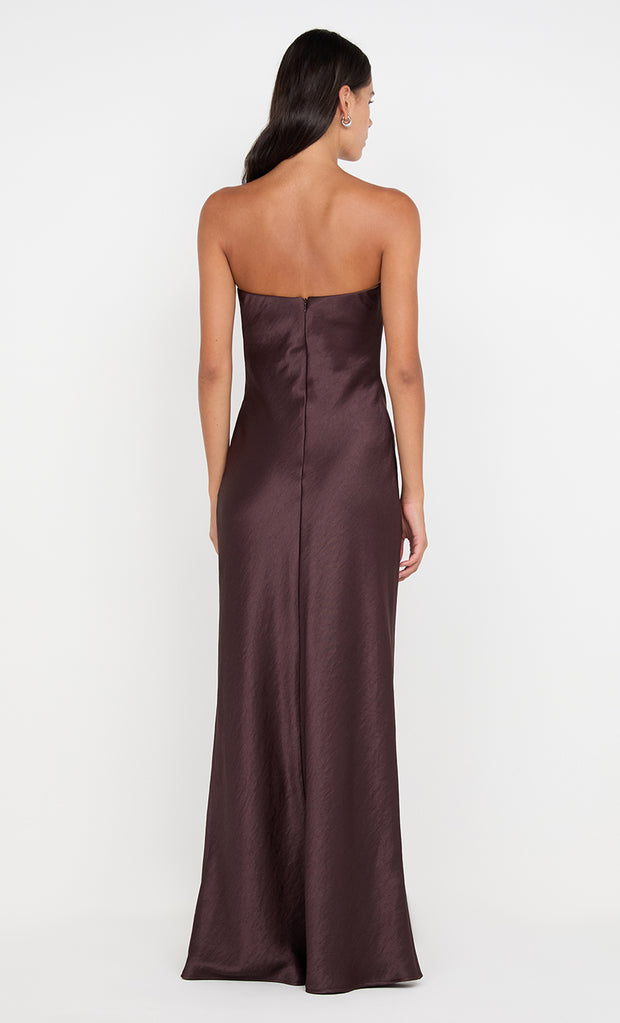 AUSTEN STRAPLESS MAXI DRESS - DARK CHOCOLATE