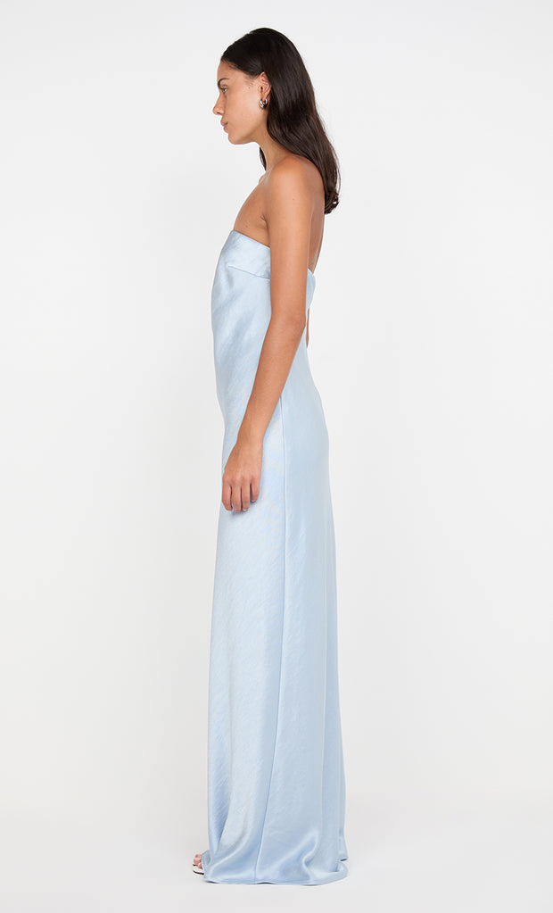 AUSTEN STRAPLESS MAXI DRESS - DUSTY BLUE