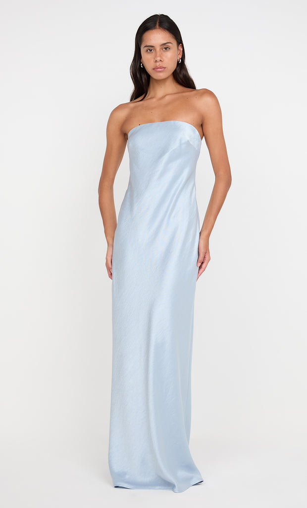 AUSTEN STRAPLESS MAXI DRESS - DUSTY BLUE