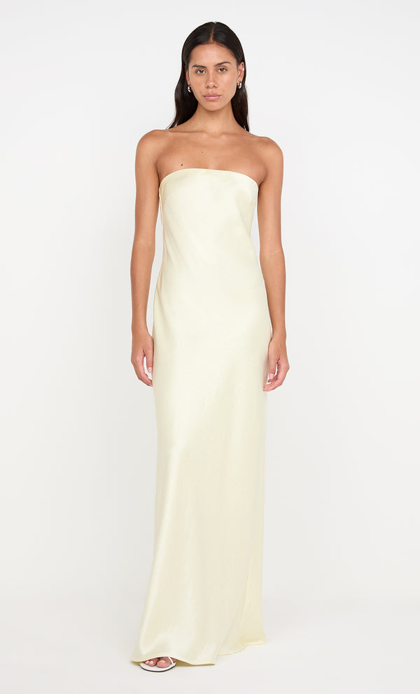 AUSTEN STRAPLESS MAXI DRESS - ICE YELLOW