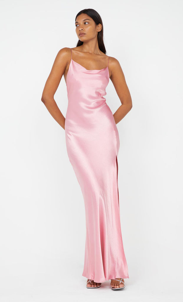 AYALA COWL NECK MAXI DRESS - DUSTY PINK