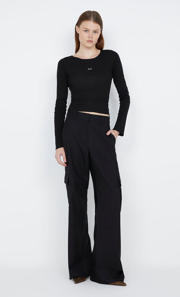 Black B+B Long Sleeve Top in Black by Bec + Bridge