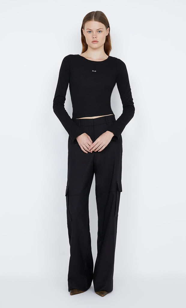 Black B+B Long Sleeve Top in Black by Bec + Bridge