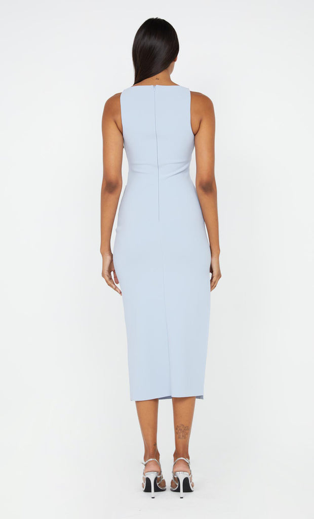 Be Mine Tuck Midi Bridesmaid Formal Dress in Dusty Blue by Bec + Bridge