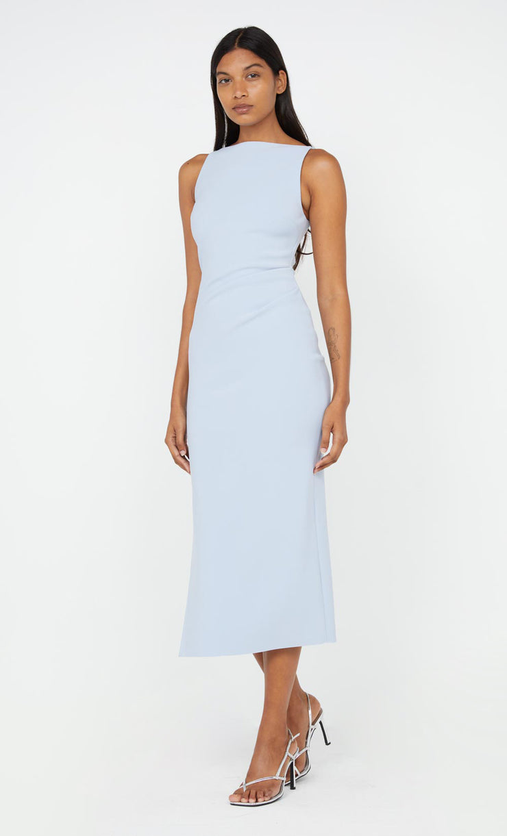 be mine tuck dress dusty blue