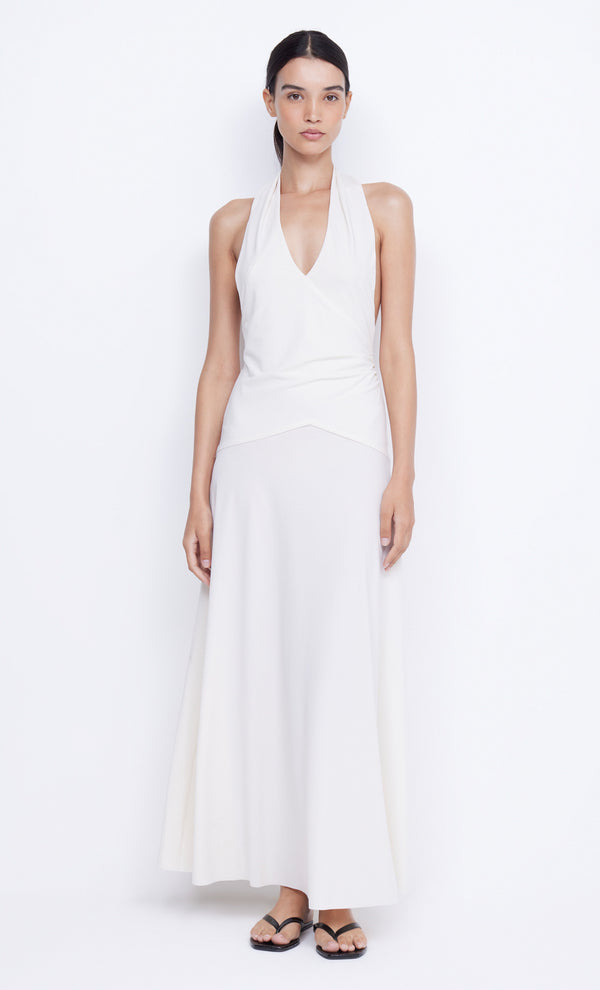 Blanche Halter Maxi Dress in Ivory White by Bec + Bridge