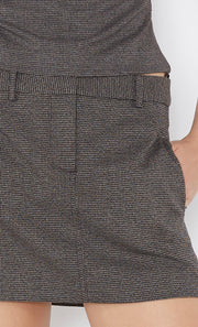 BORDEAUX MINI SKIRT - CHECK SAND/BLACK