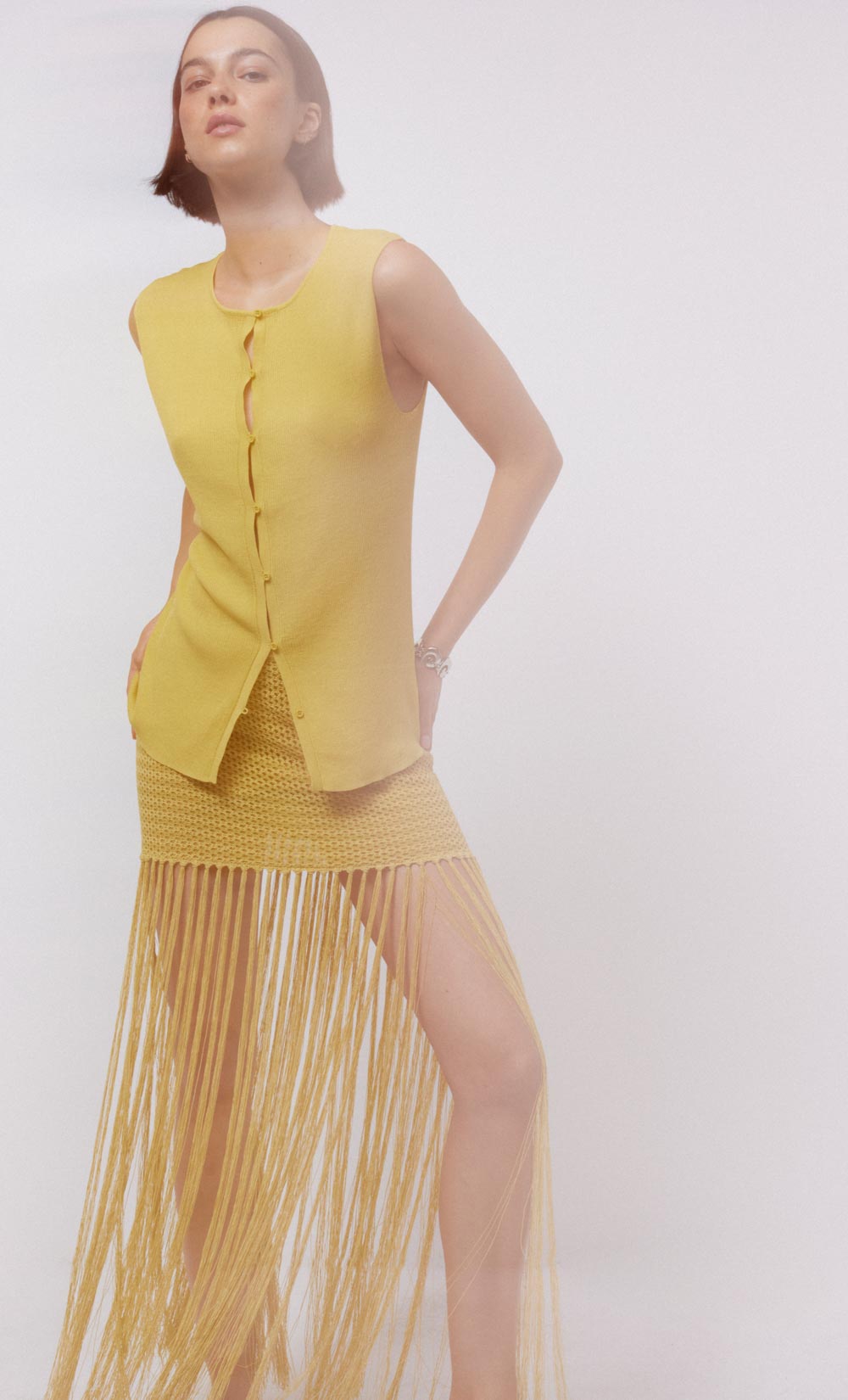 CALISTA FRINGE MINI SKIRT - CITRUS – BEC + BRIDGE US