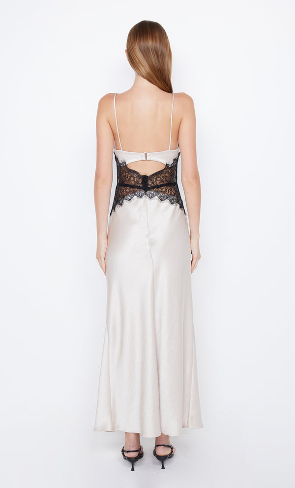 Camille Maxi Formal Dress with Lace Detail in Sand by Bec + Bridge