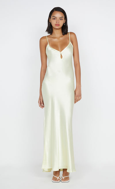 Cedar City Backless Maxi Bridesmaid Formal Dress in Ice Yellow Butter by Bec + Bridge