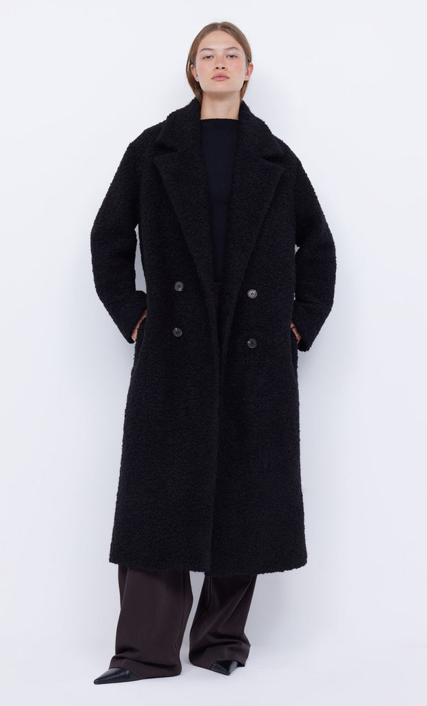 CHEYENNE LONGLINE COAT - BLACK