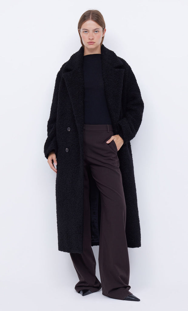 CHEYENNE LONGLINE COAT - BLACK