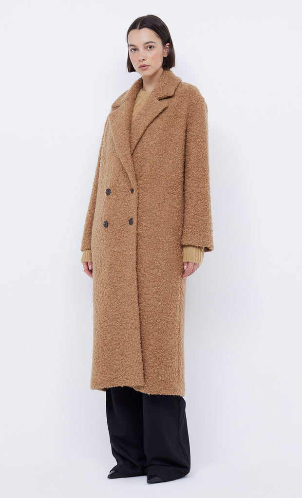 CHEYENNE LONGLINE COAT - CARAMEL