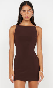 Clover Mini Dress in Dark Chocolate by Bec + Bridge