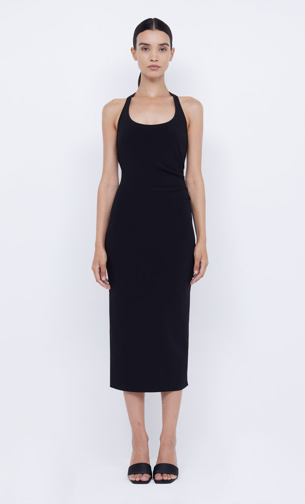 Cyndie Halter Midi Dress in Black by Bec + Bridge