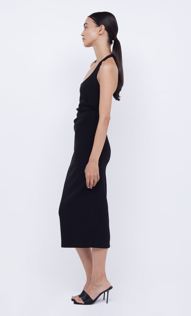 Cyndie Halter Midi Dress in Black by Bec + Bridge