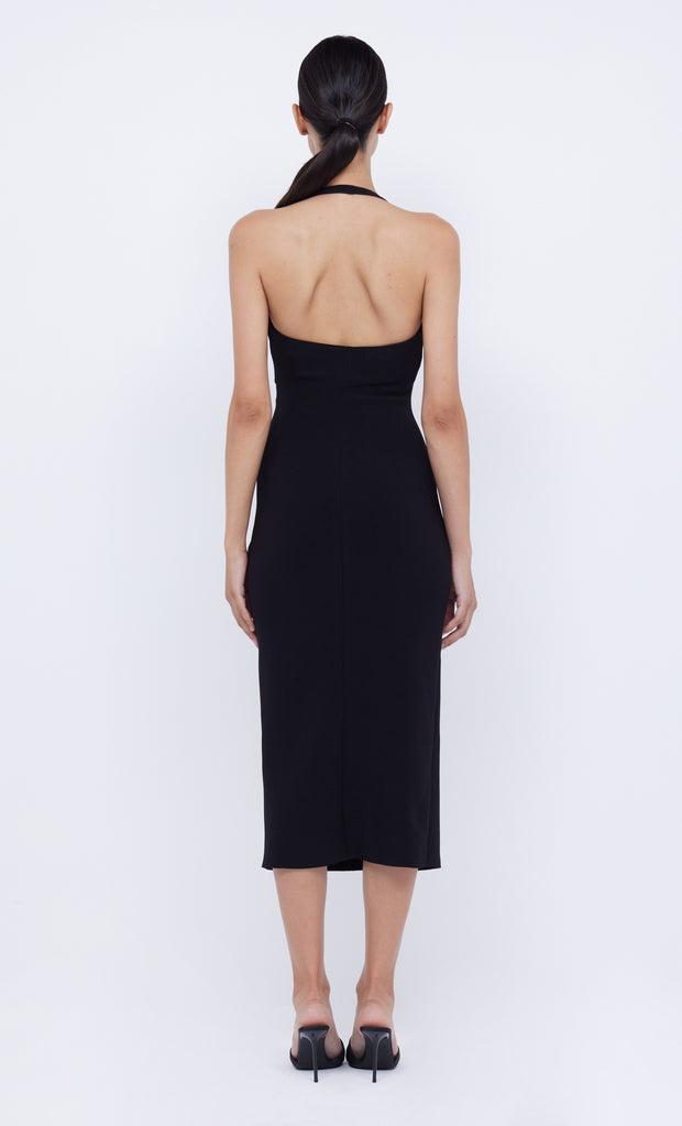 Cyndie Halter Midi Dress in Black by Bec + Bridge