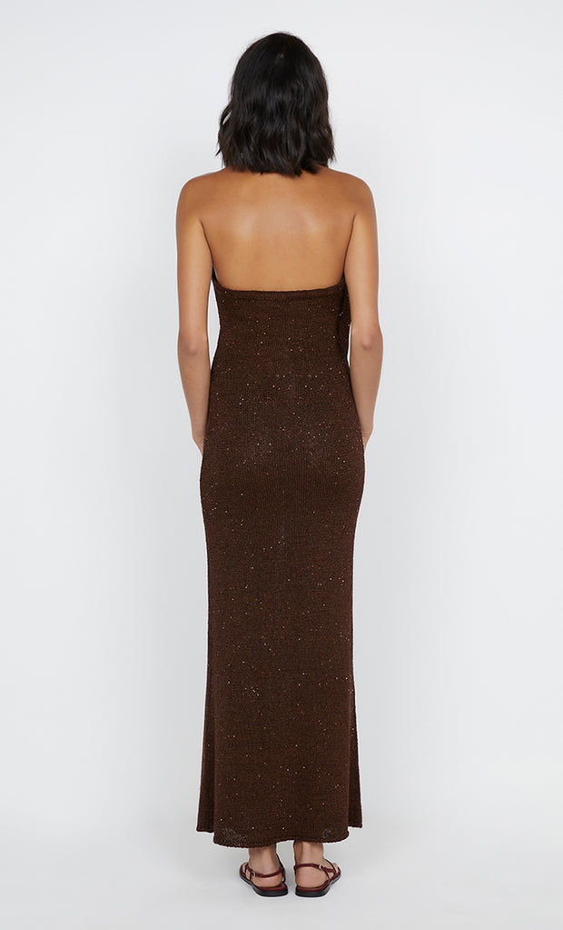 Delfina Halter Midi Dress in Chocolate by Bec + Bridge