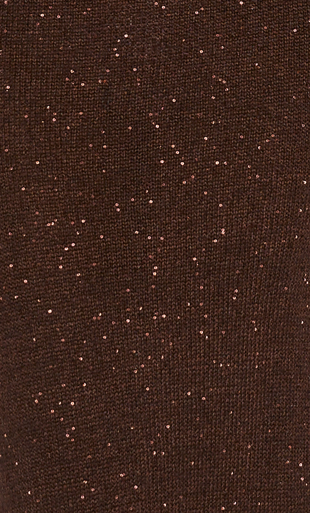 DELFINA SEQUIN TUBE SKIRT - CHOCOLATE