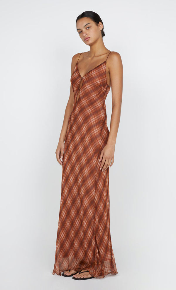 Devi Maxi Dress in Desert Check by Bec + Bridge