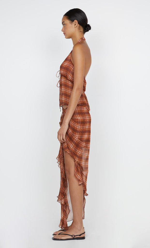 Devi Sarong Skirt in Desert Check for Bec +Bridge