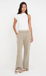 JORJA DOUBLE WAISTBAND PANT - TAUPEE