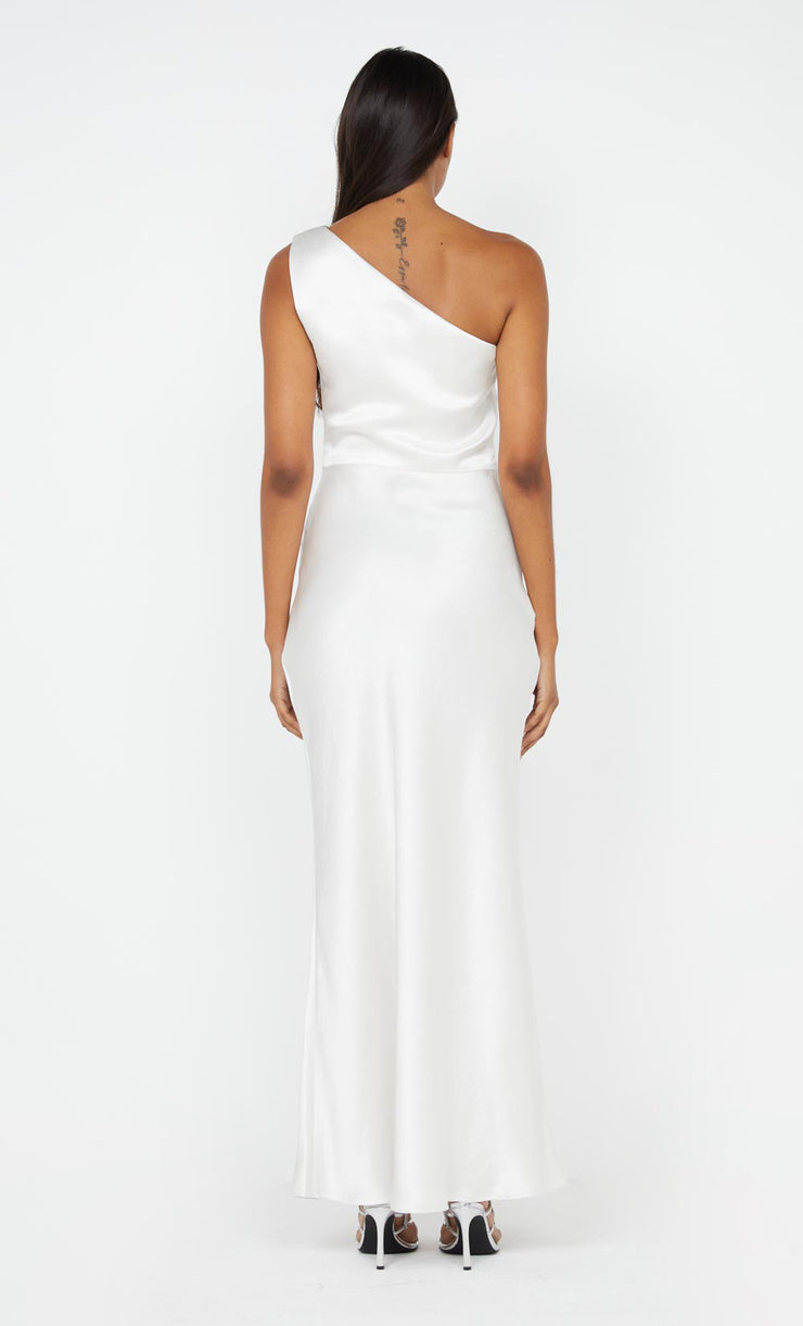 The Dreamer Asym One Shoulder Bridal Bridesmaid Dress in White by Bec + Bridge