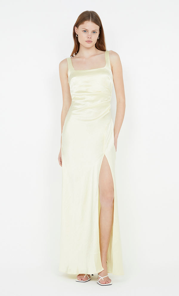 The Dreamer Square Neck Dress in Ice Yellow bridesmaid dress by Bec + Bridge