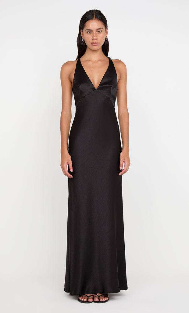 THE DREAMER V NECK DRESS - BLACK