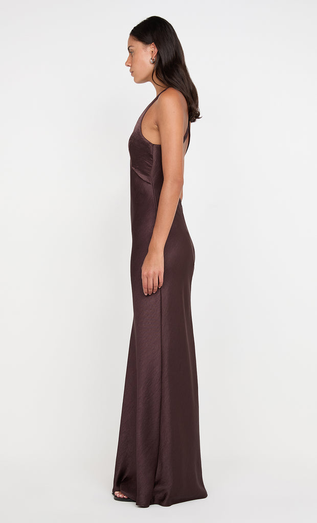 THE DREAMER V NECK DRESS - DARK CHOCOLATE