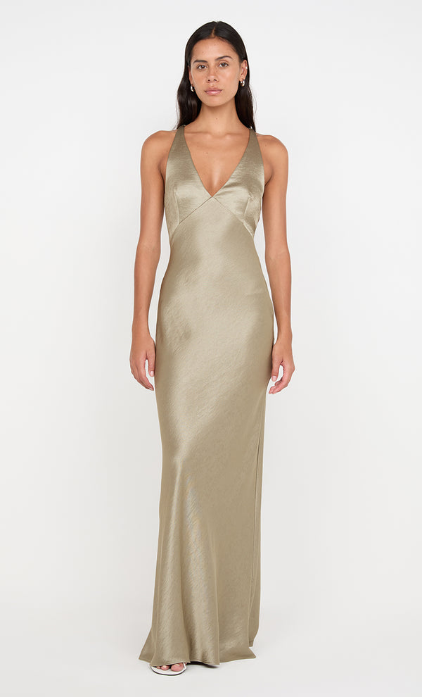 THE DREAMER V NECK DRESS - SAGE