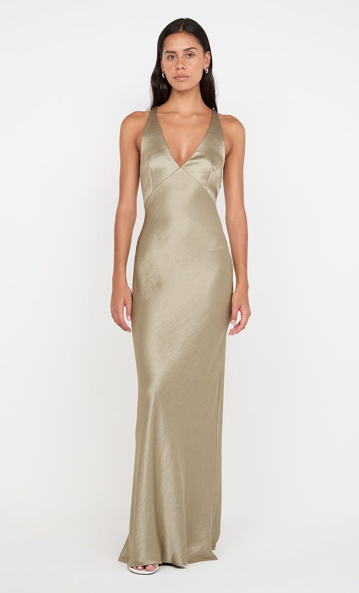 THE DREAMER V NECK DRESS - SAGE