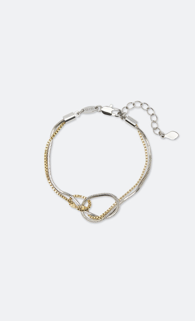 Dual Chain Knot Bracelet in Gold and Silver by Bec + Bridge