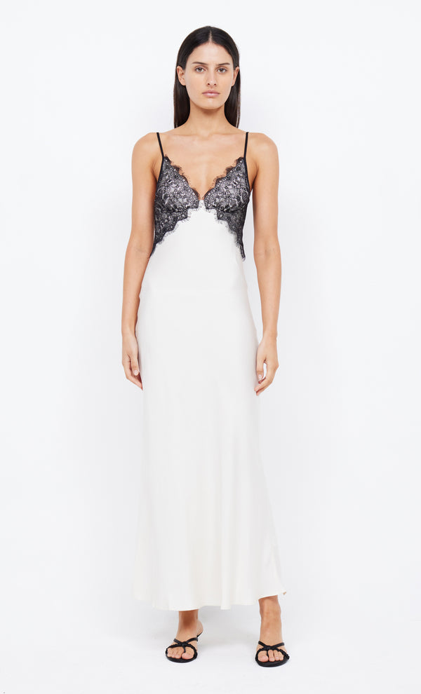 EMERY LACE MAXI DRESS - IVORY/BLACK