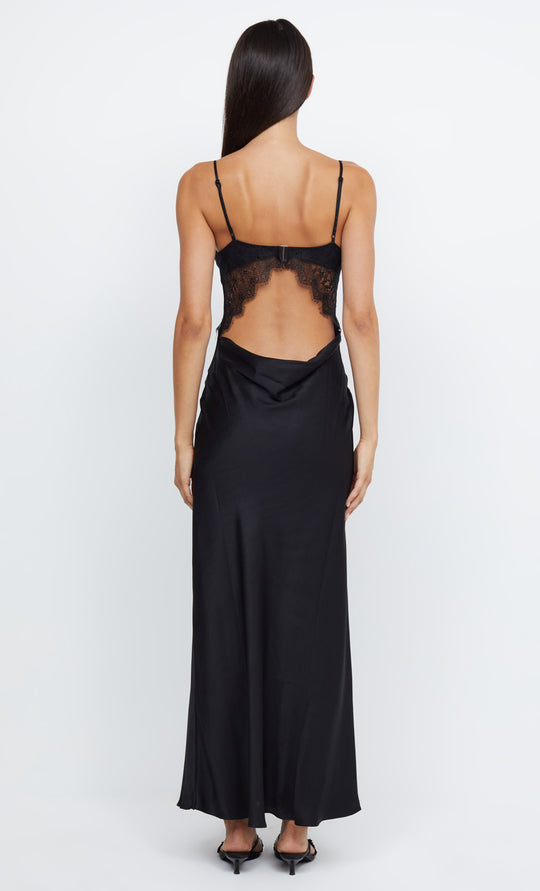 emery lace maxi dress black black