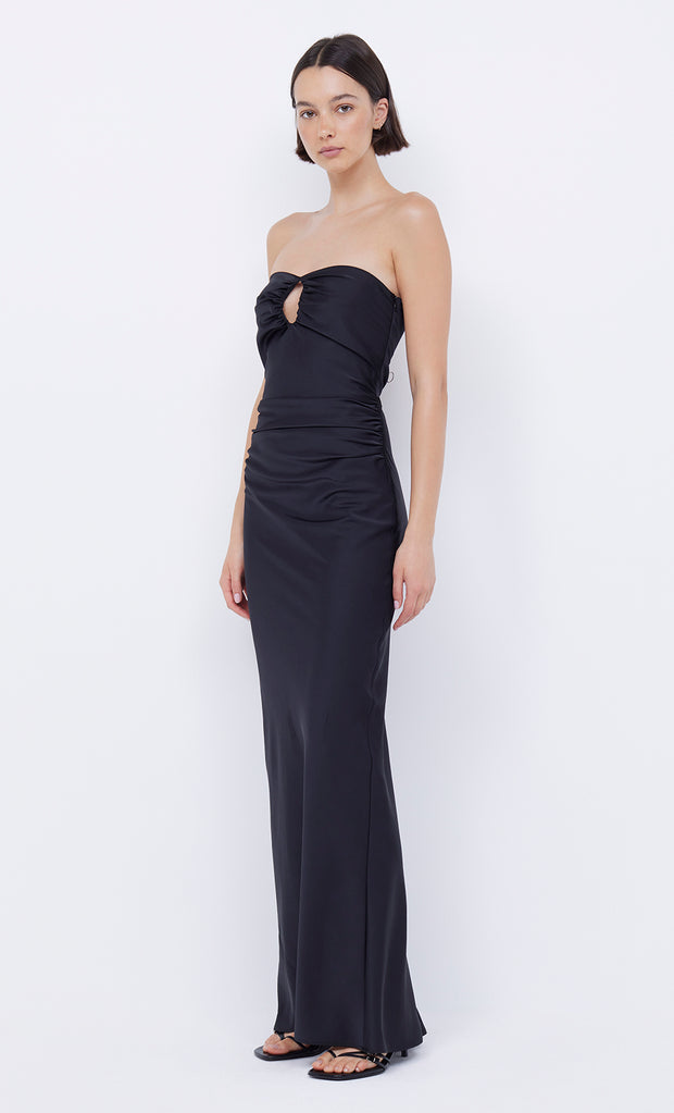 Emilia Strapless Dress with cut out in Black by Bec + Bridge