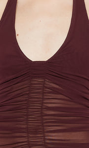 ESSIE HALTER TOP - DEEP PLUM