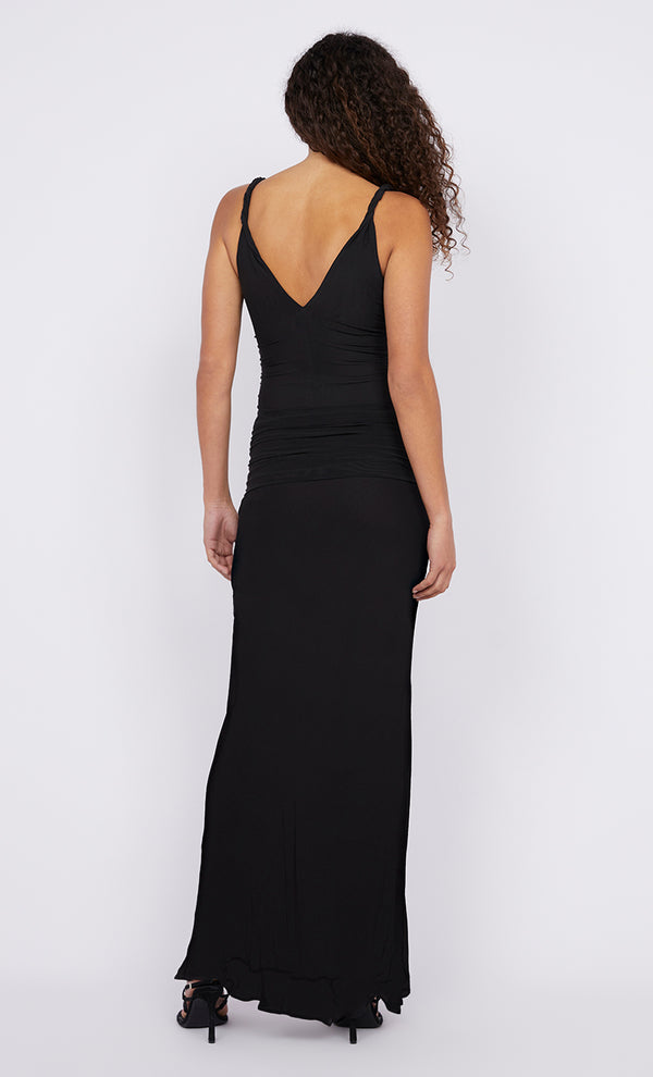 ESTELLA V NECK DRESS - BLACK