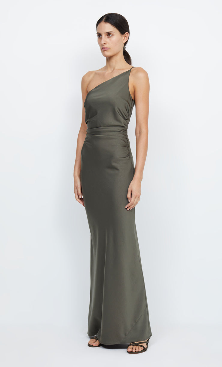 Eternity Asym One Shoulder Asym Bridesmaid Prom Dress in Dark Willow by Bec + Bridge