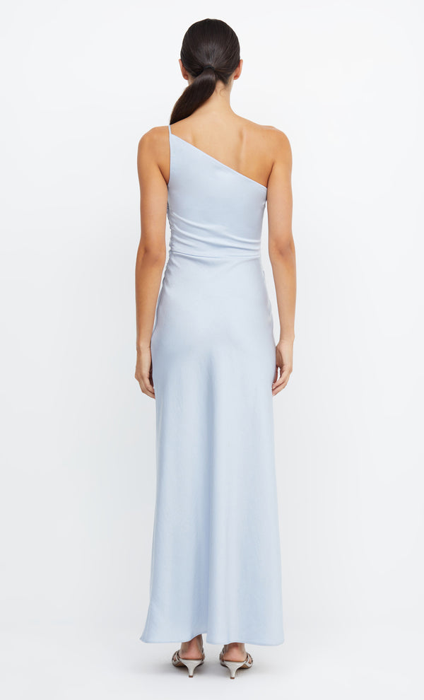 Eternity Asym One Shoulder Bridesmaid Maxi Dress in Dusty Blue by Bec + Bridge