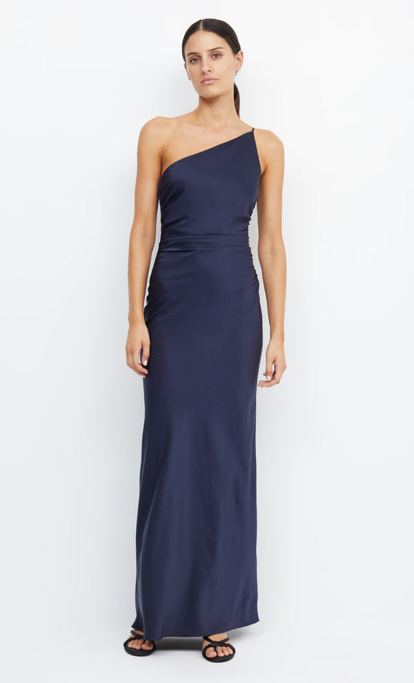 Eternity One Shoulder Bridesmaid Prom Dress in Navy Ink by Bec + Bridge