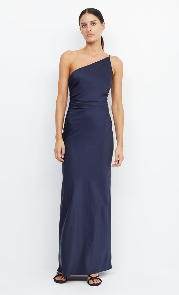 Eternity One Shoulder Bridesmaid Prom Dress in Navy Ink by Bec + Bridge